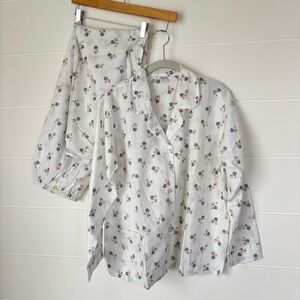 Vintage Tommies Floral Print Pajama Set Women's Size 40